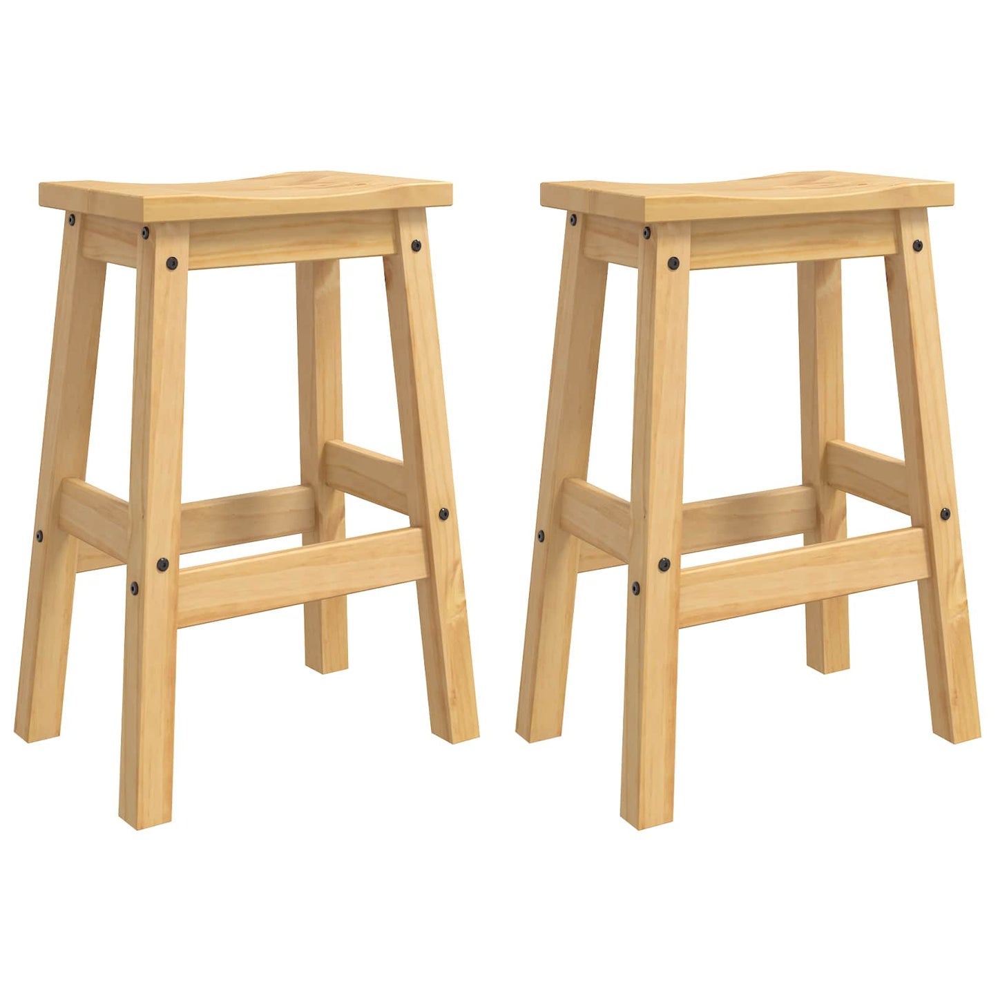 Barbænk 2 pcs Honning Voks 44 x 30 x 63 cm Massiv fyr