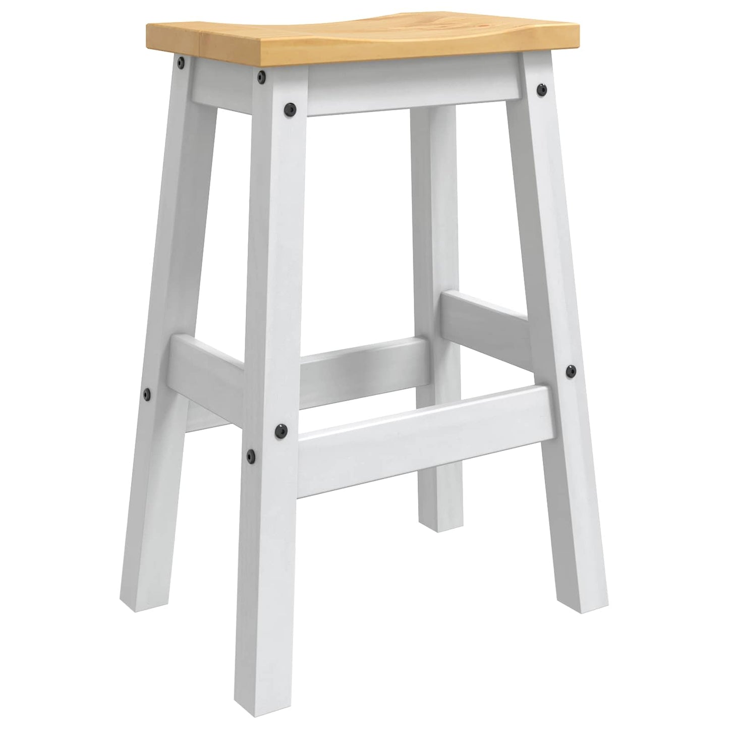 Barbænk 2 pcs Hvid og Honning Voks 44 x 30 x 63 cm Massiv fyr