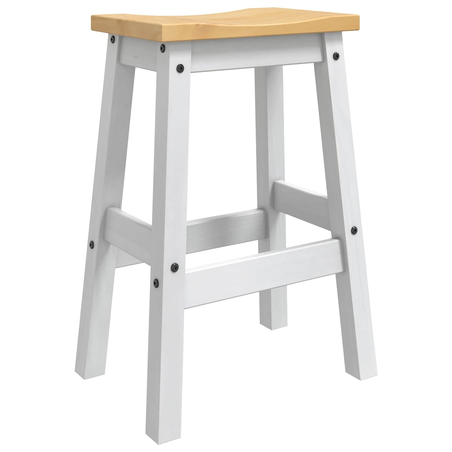 Barbænk 2 pcs Hvid og Honning Voks 44 x 30 x 63 cm Massiv fyr