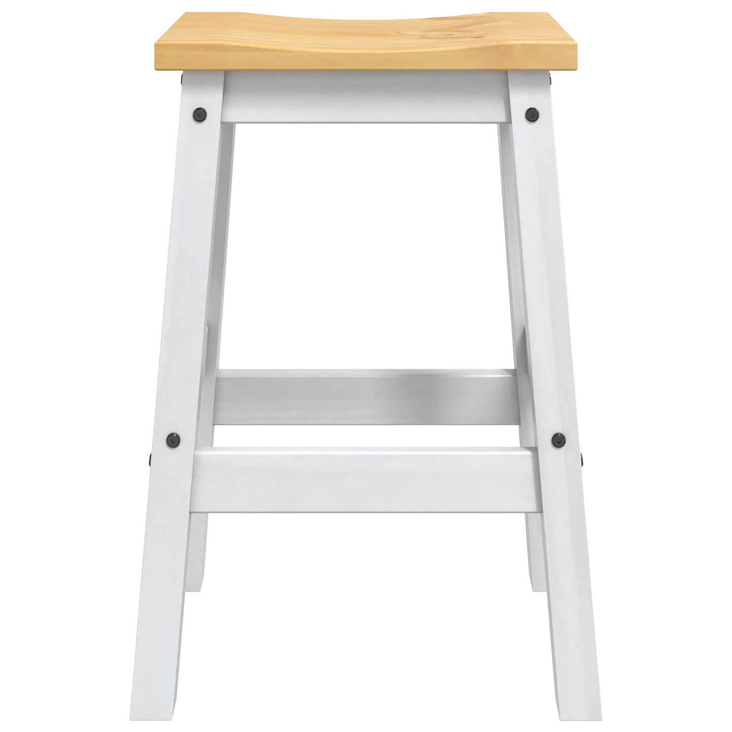 Barbænk 2 pcs Hvid og Honning Voks 44 x 30 x 63 cm Massiv fyr