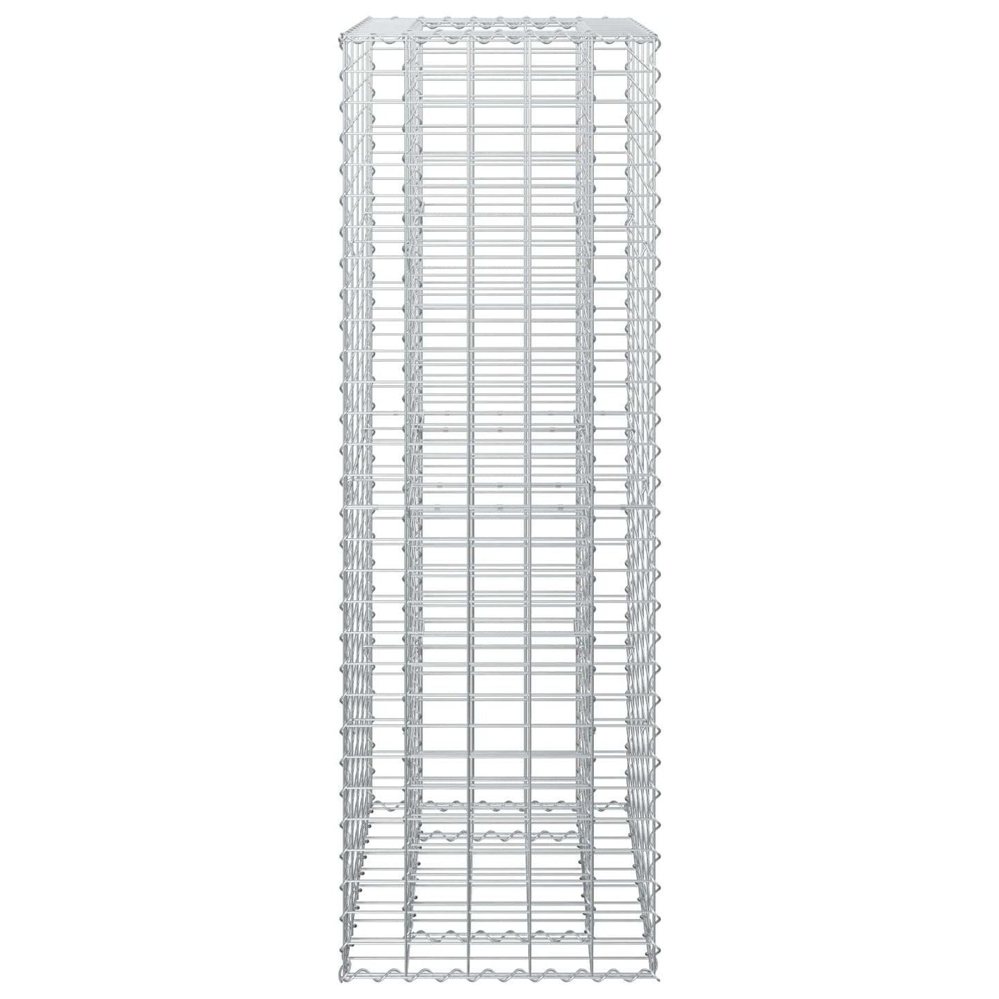 Gabion højbed 50 x 50 x 150 cm Galvaniseret stål Sølv