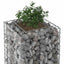 Gabion højbed 50 x 50 x 150 cm Galvaniseret stål Sølv