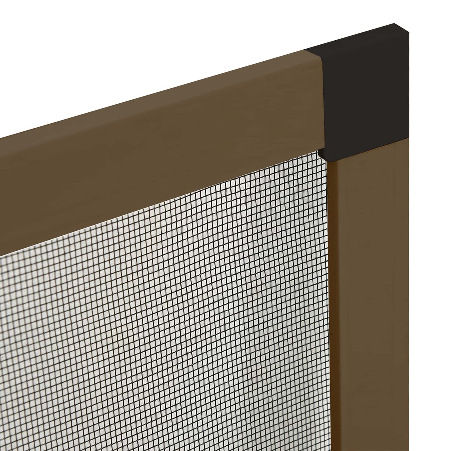 Insektnet til vinduer Brun 130 x 150 cm Aluminium og glasfiber