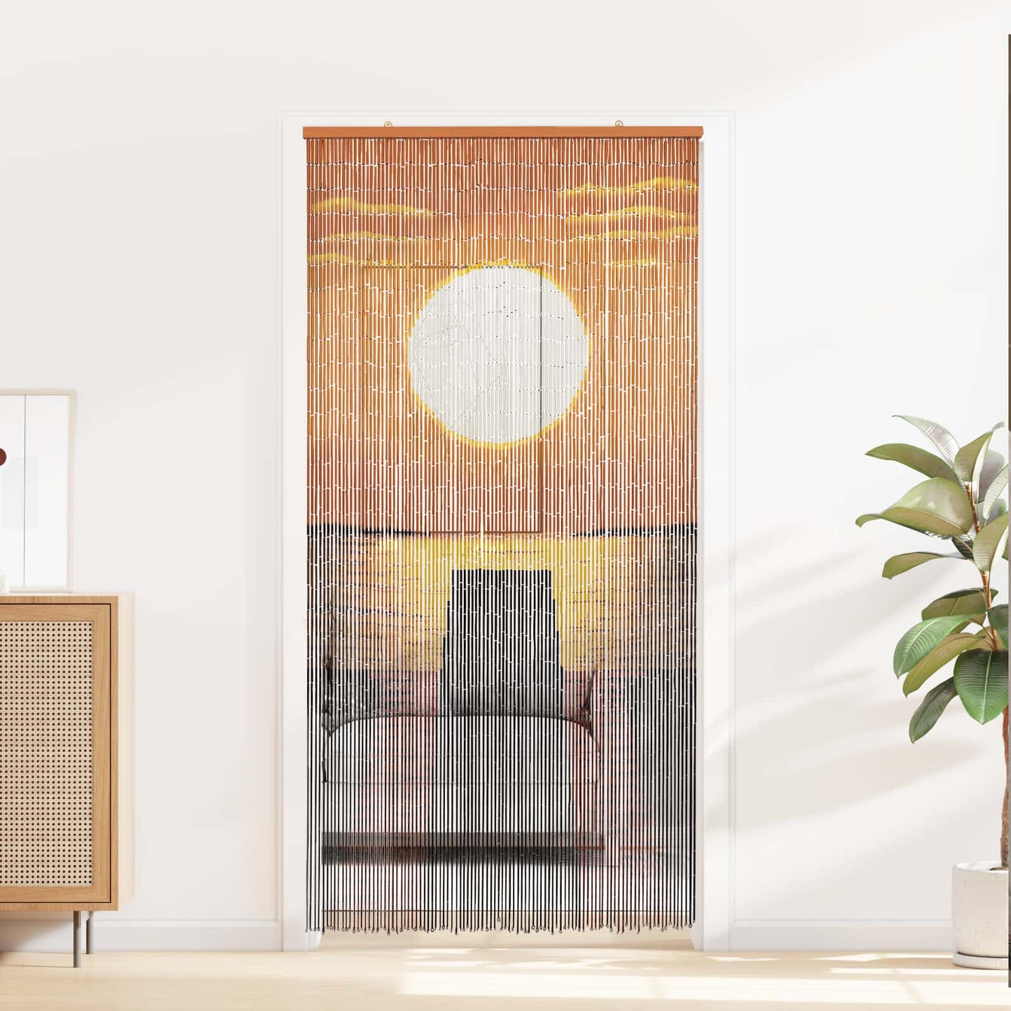 Insekt Dør Gardin flerfarvet 200 x 100 cm Bambus