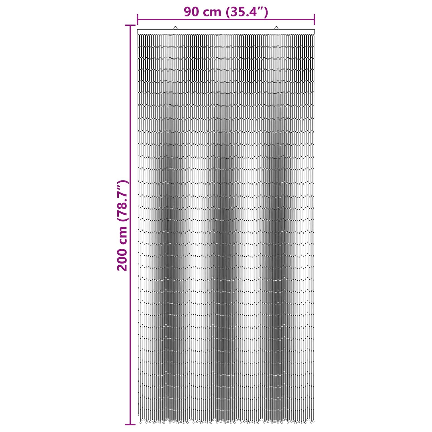 Insekt Dør Gardin flerfarvet 200 x 90 cm Bambus