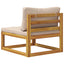 Midtersofa med hynder 100 % polyester Solid-Acacia Naturfarvet