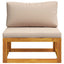 Midtersofa med hynder 100 % polyester Solid-Acacia Naturfarvet