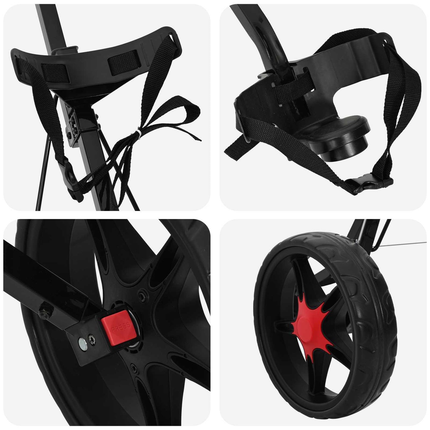Golf Trolley Sort 66 x 65 x 112 cm Jern