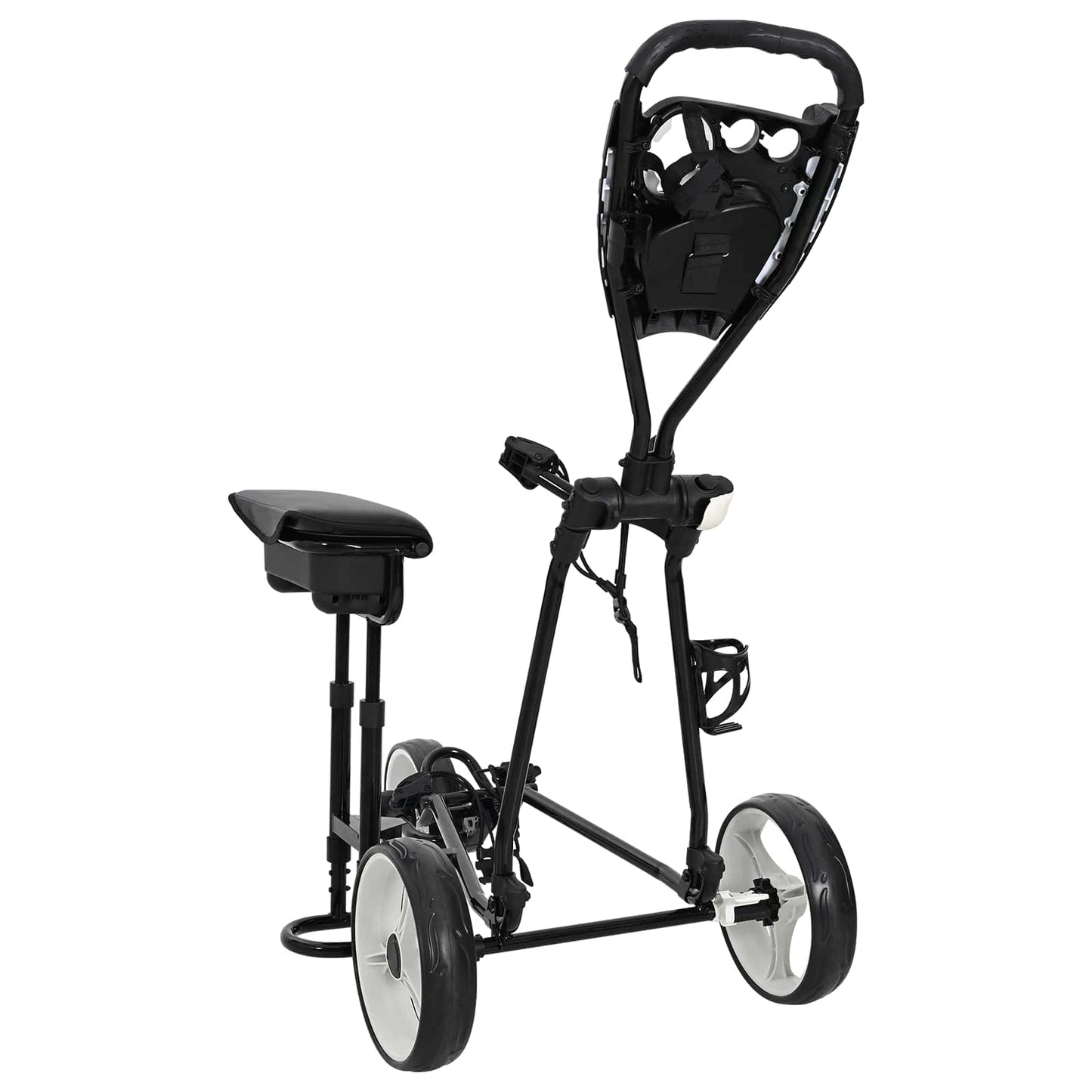 Golf Trolley med sæde Sort og Hvid 100 x 60 x 130 cm Jern