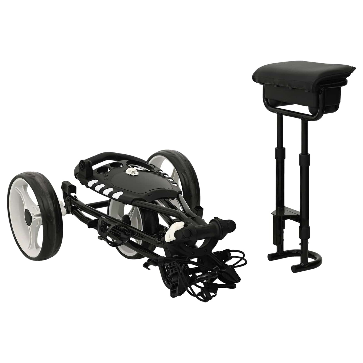 Golf Trolley med sæde Sort og Hvid 100 x 60 x 130 cm Jern