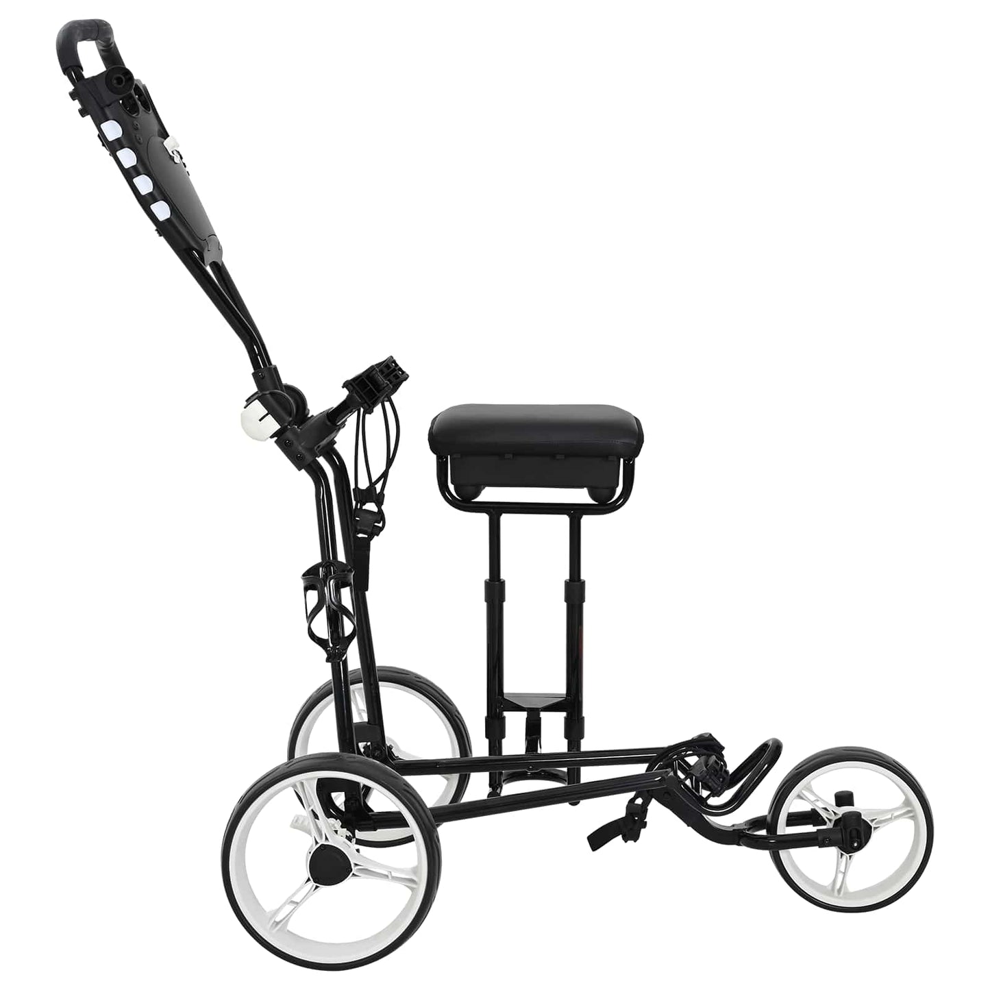 Golf Trolley med sæde Sort og Hvid 100 x 60 x 130 cm Jern