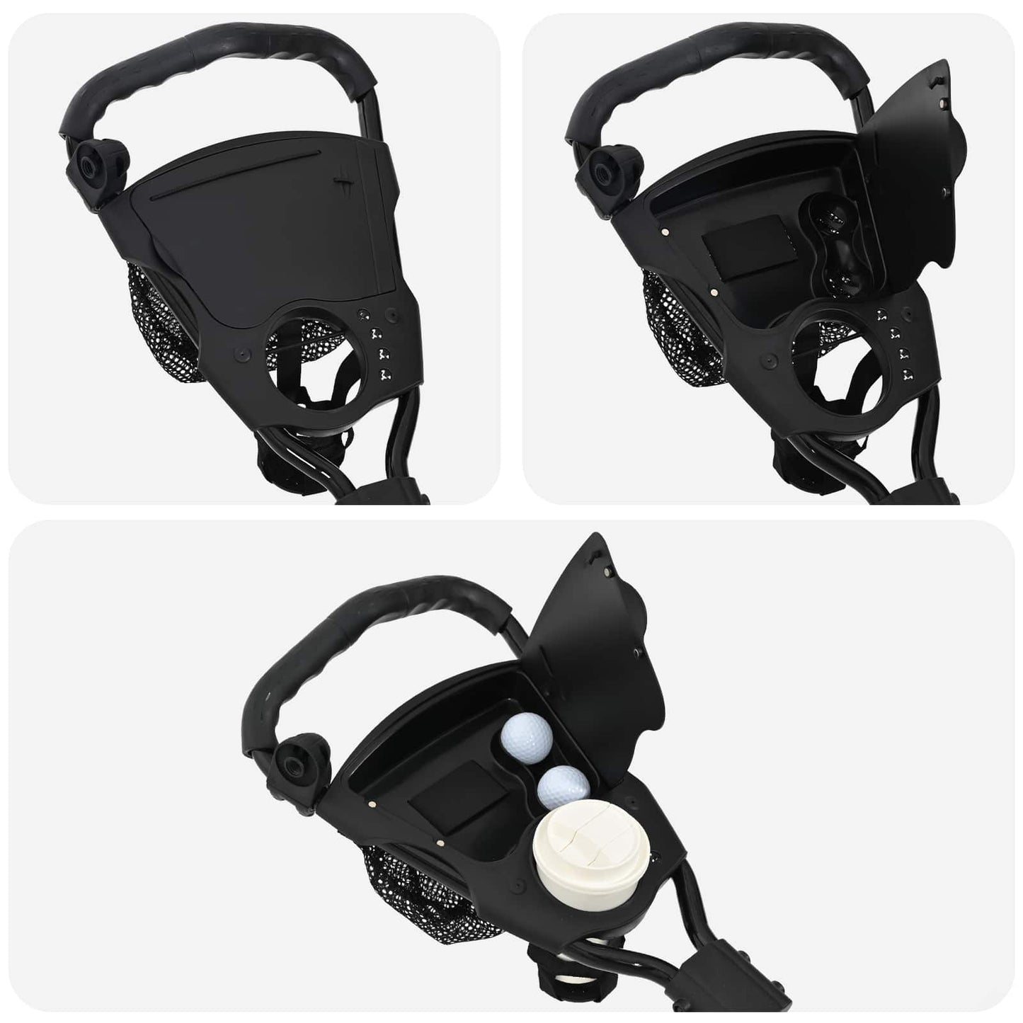 Golf Trolley med sæde Sort 95 x 69 x 114 cm Jern