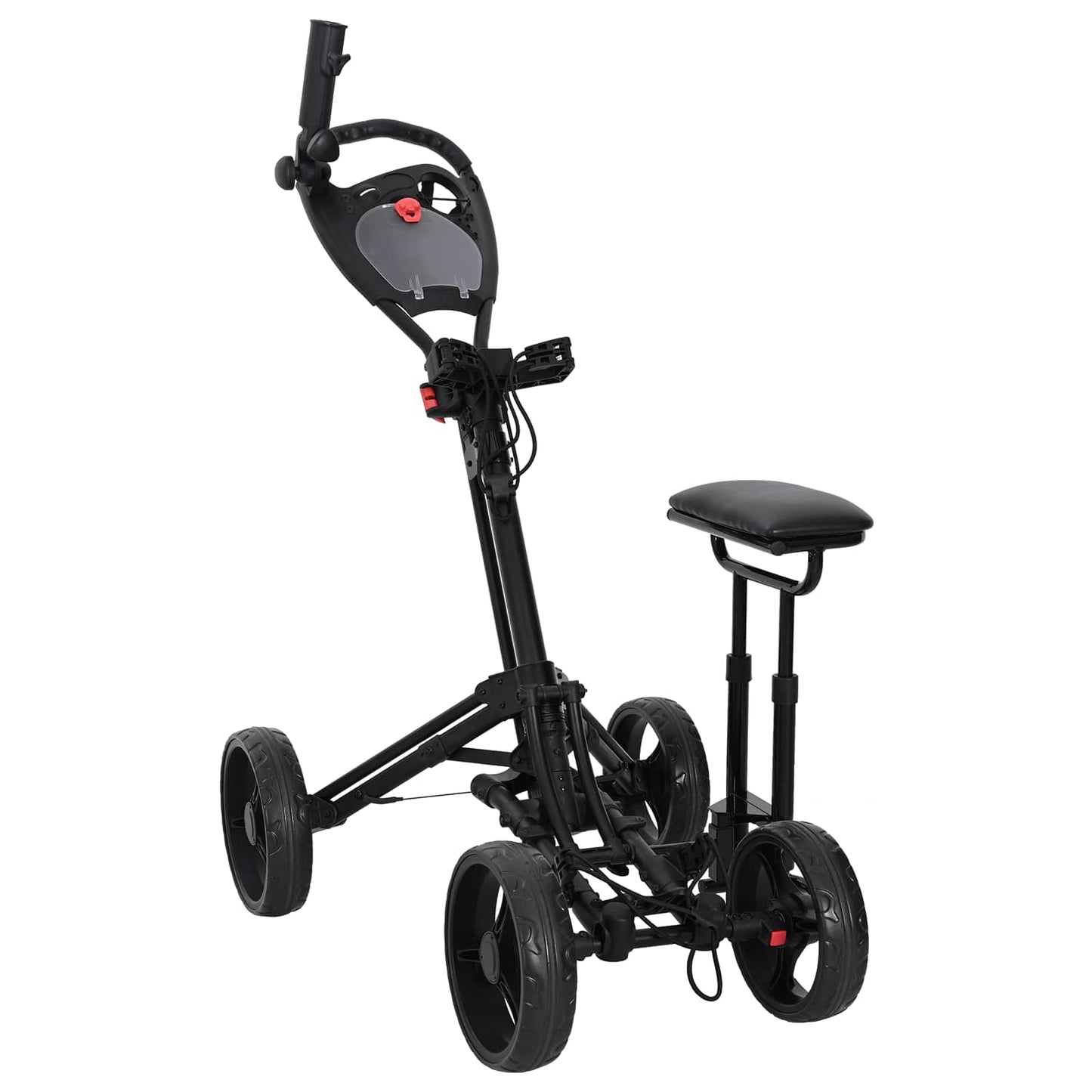 Golf Trolley med sæde Sort Aluminium Sammenklappelig