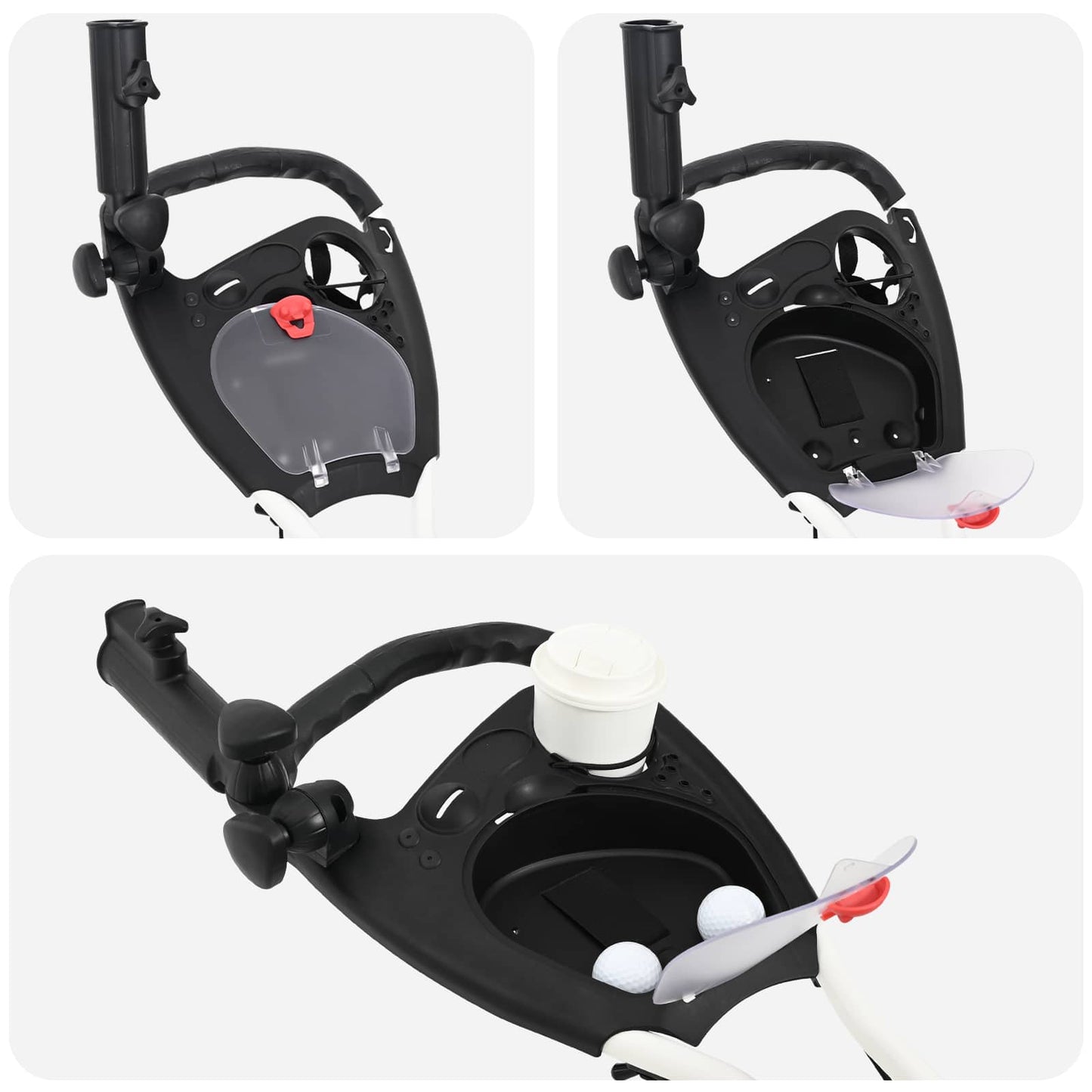 Golf Trolley Sort og Hvid 100 x 69 x 114 cm Aluminium