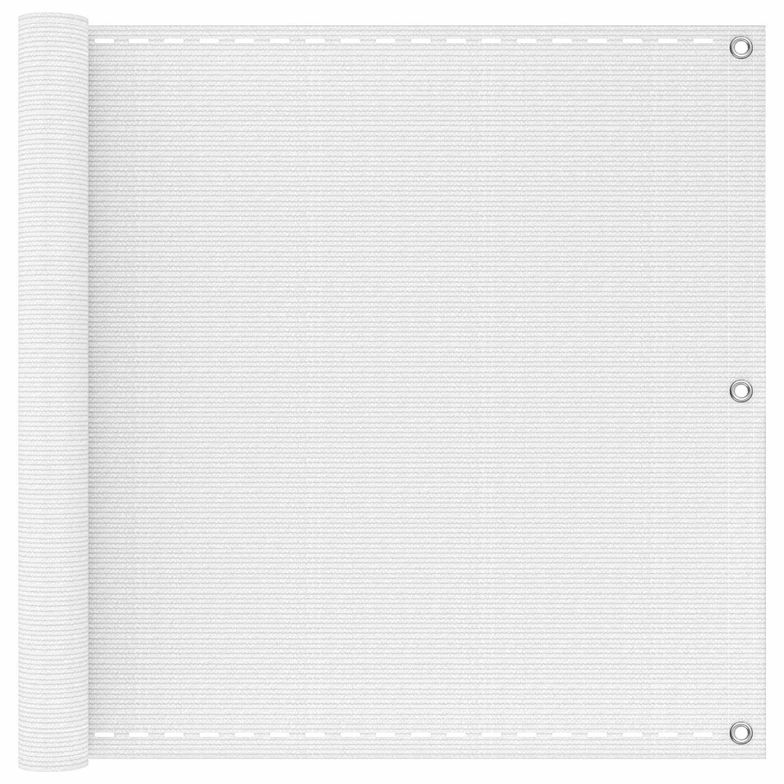 Altan skærm i HDPE - hvid 75 × 800 cm med alu-øjer