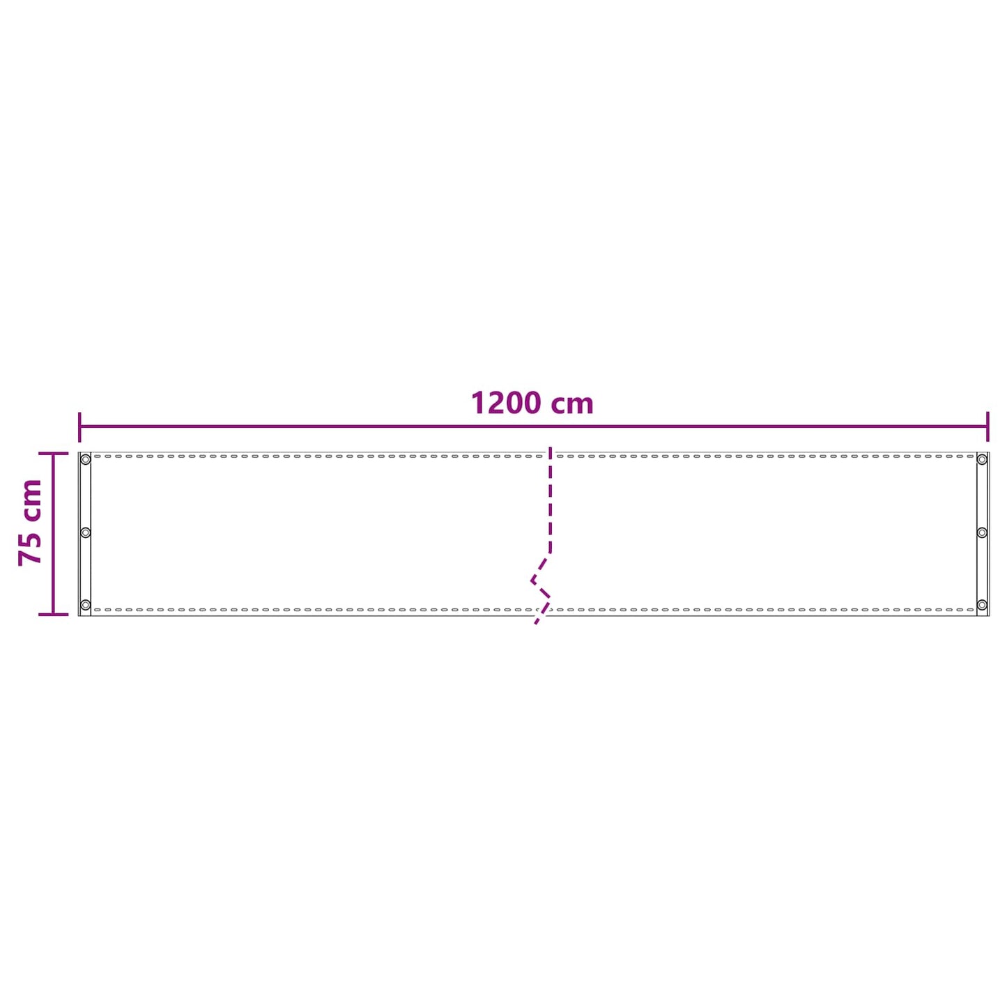 Altan Skærm Terrakotta 75 x 1200 cm HDPE og Aluminium
