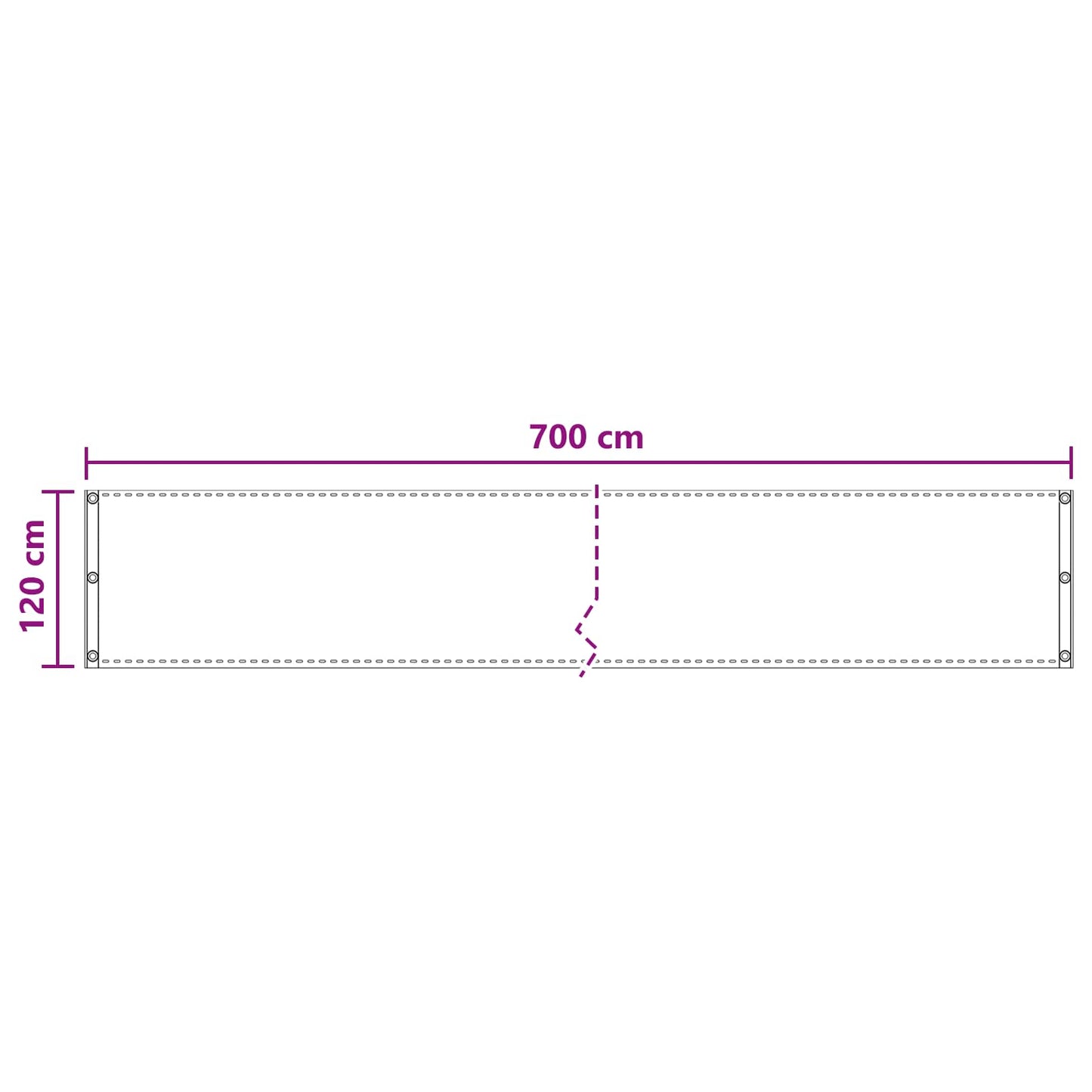 Altan Skærm Terrakotta 120 x 700 cm HDPE og Aluminium