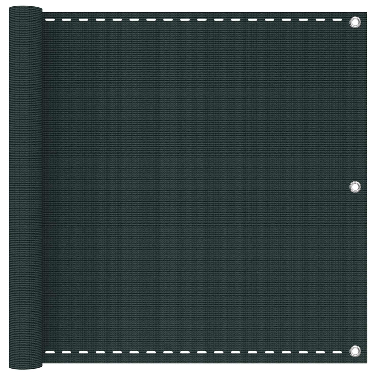 Altan skærm i HDPE - mørkegrøn 120 × 700 cm med aluminiumsøjer