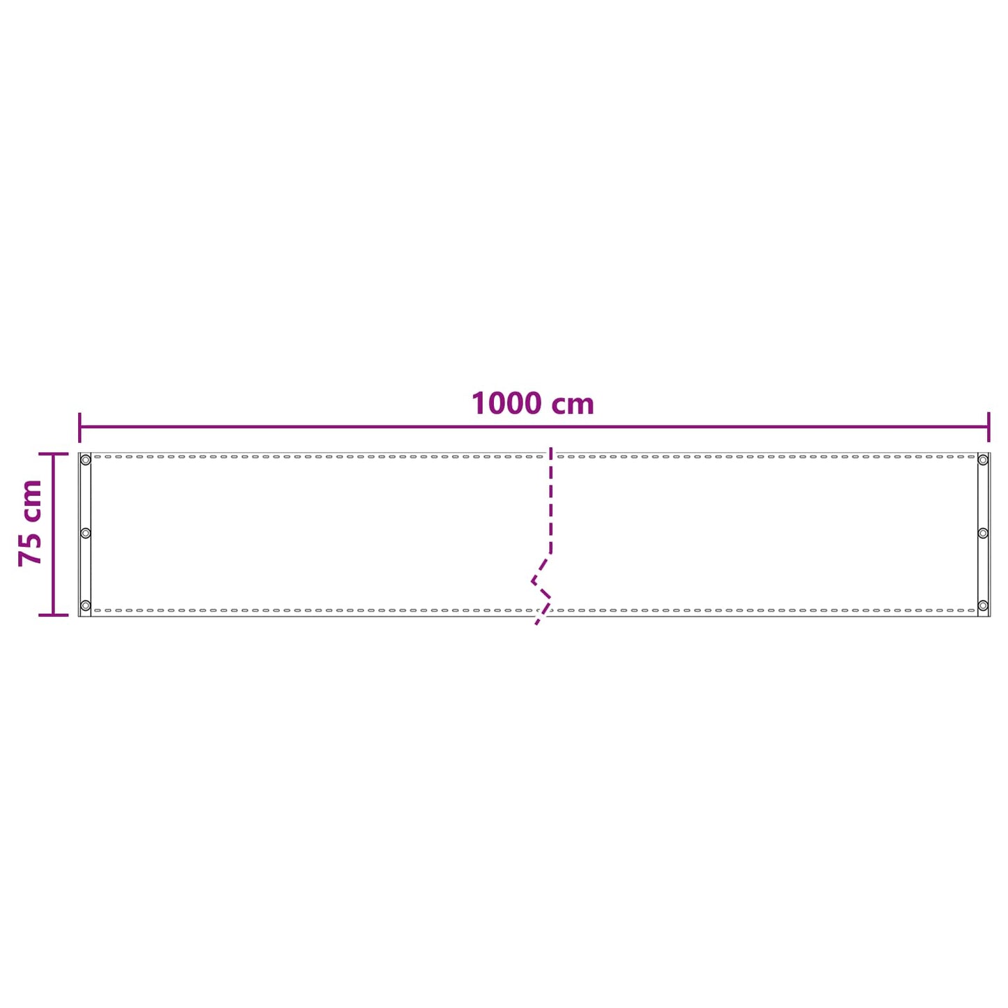 Altan Skærm Sandfarvet 75 x 1000 cm HDPE og Aluminium