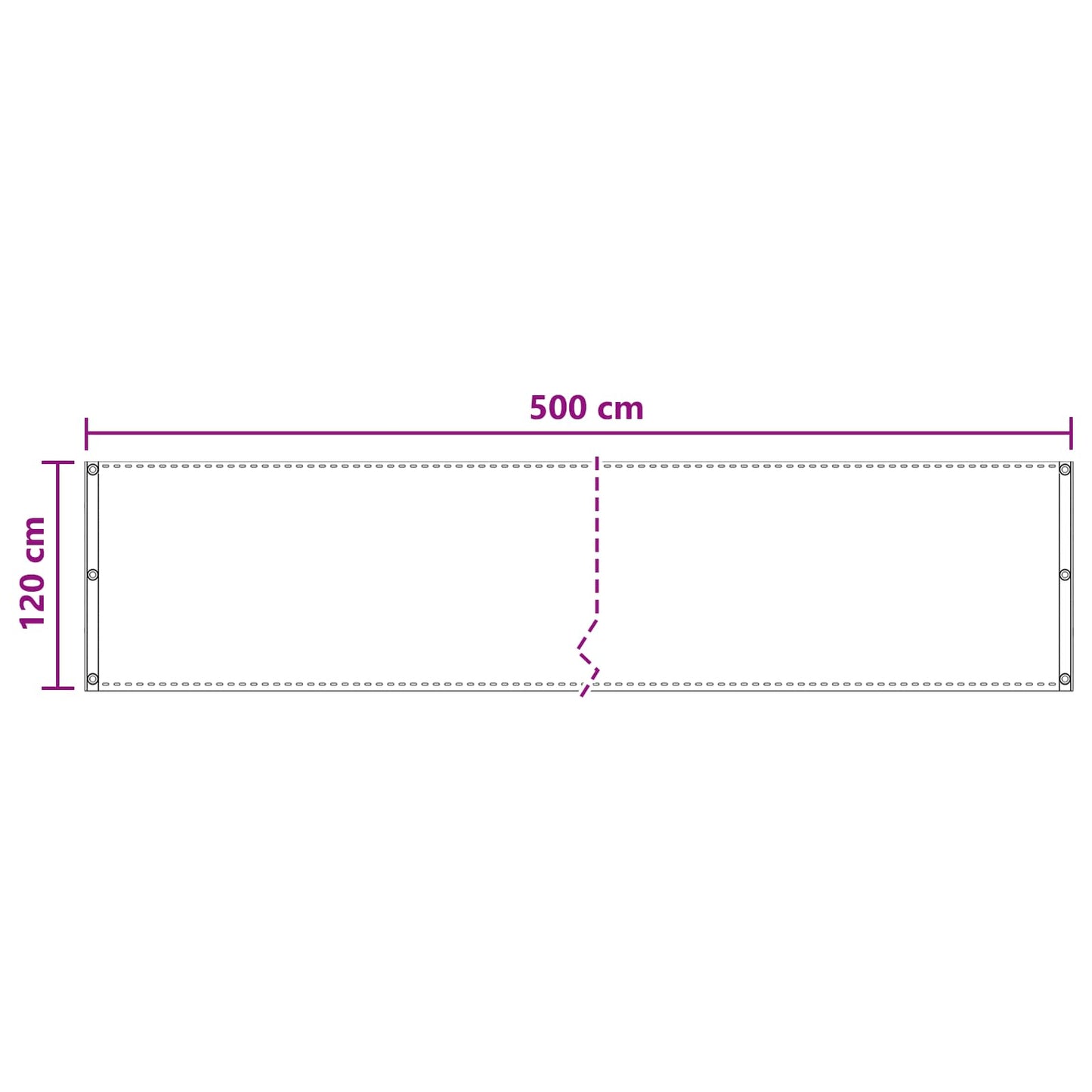 Altan Skærm Sandfarvet 120 x 500 cm HDPE og Aluminium