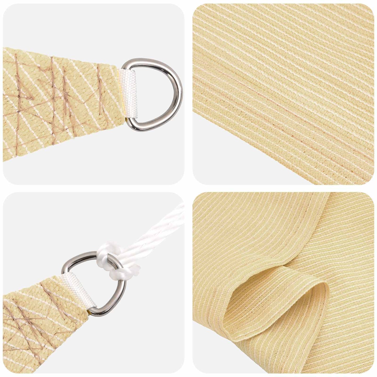 Solsejl Beige 2 x 6 m HDPE