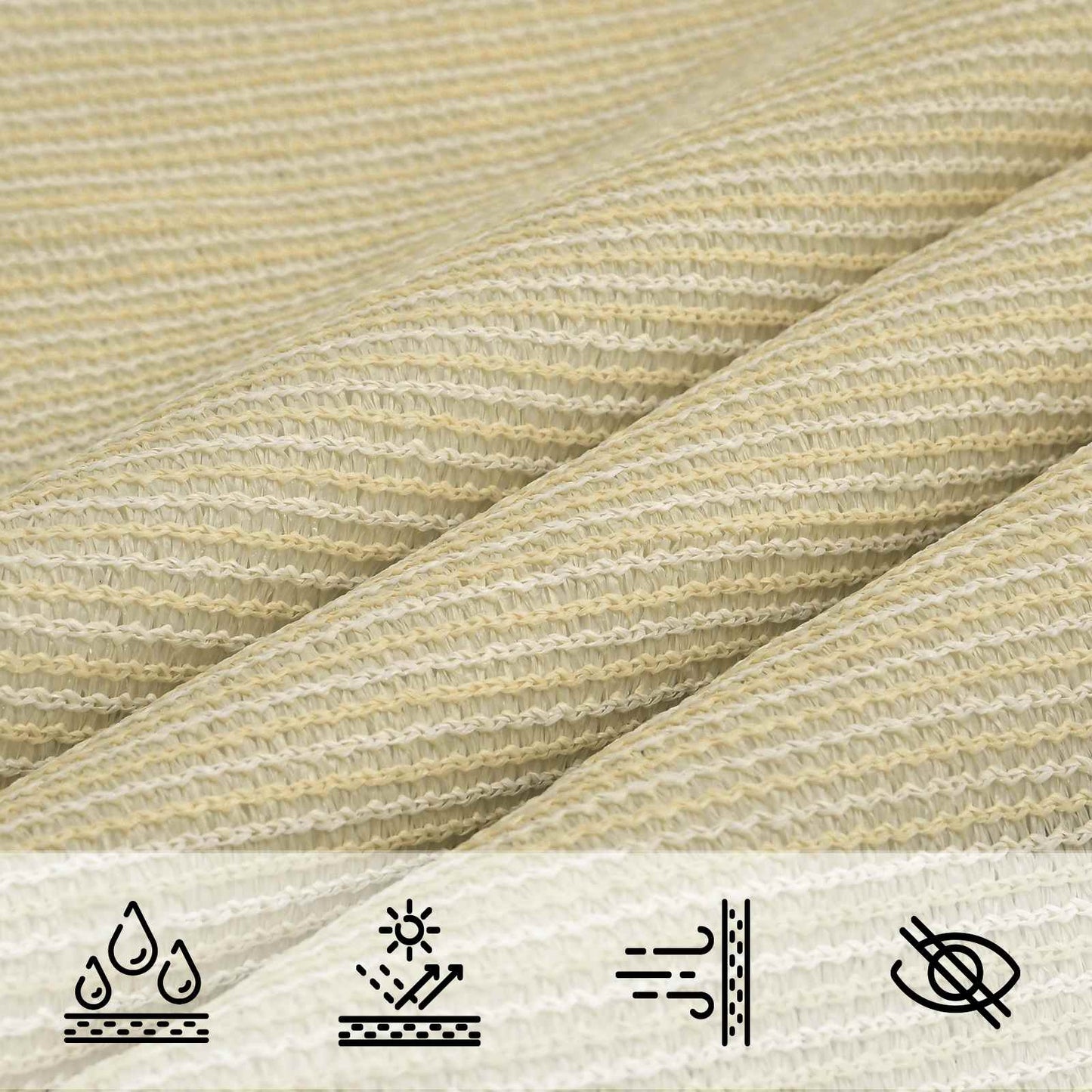 Solsejl Beige 2 x 6 m HDPE