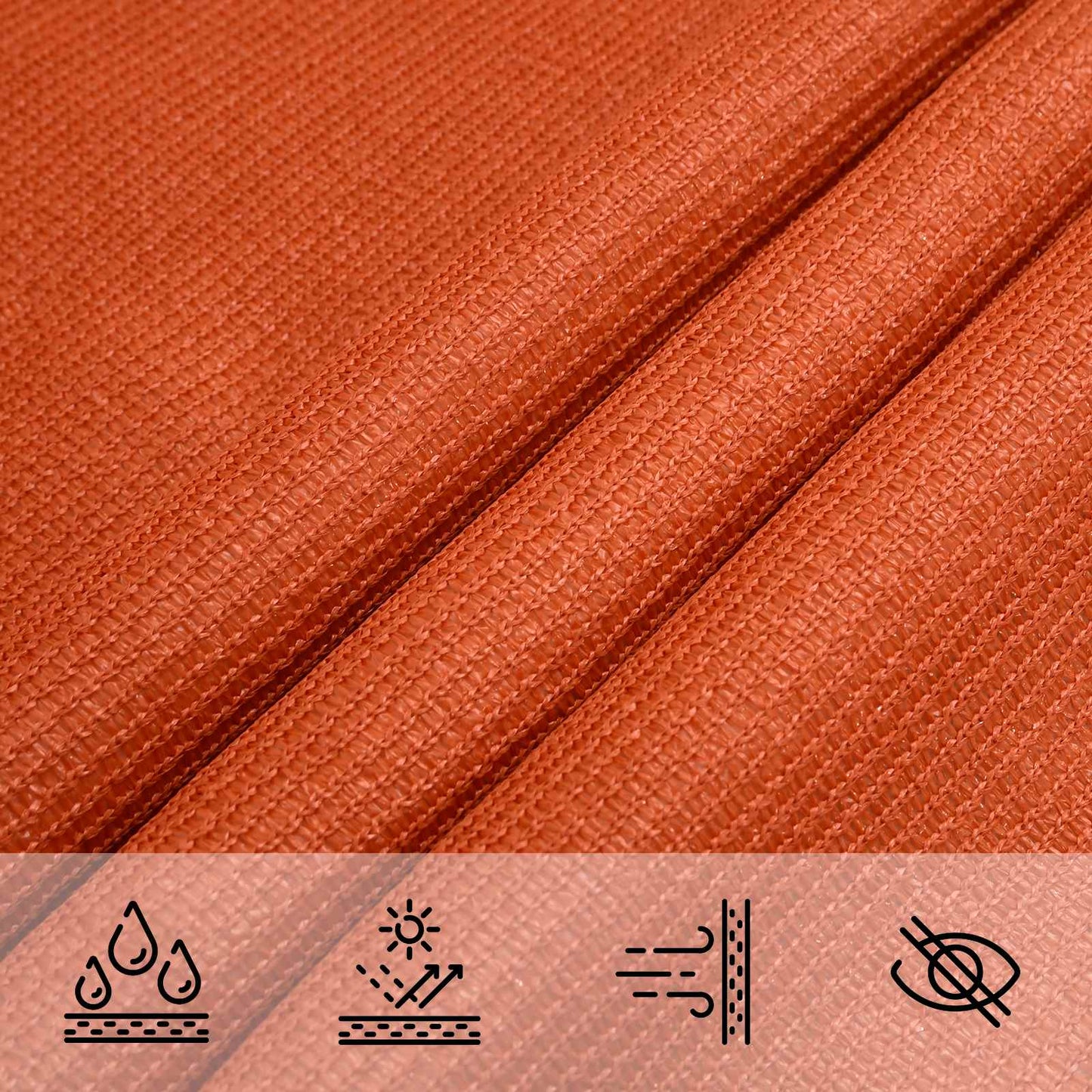 Solsejl Orange 2,5 x 6 m HDPE