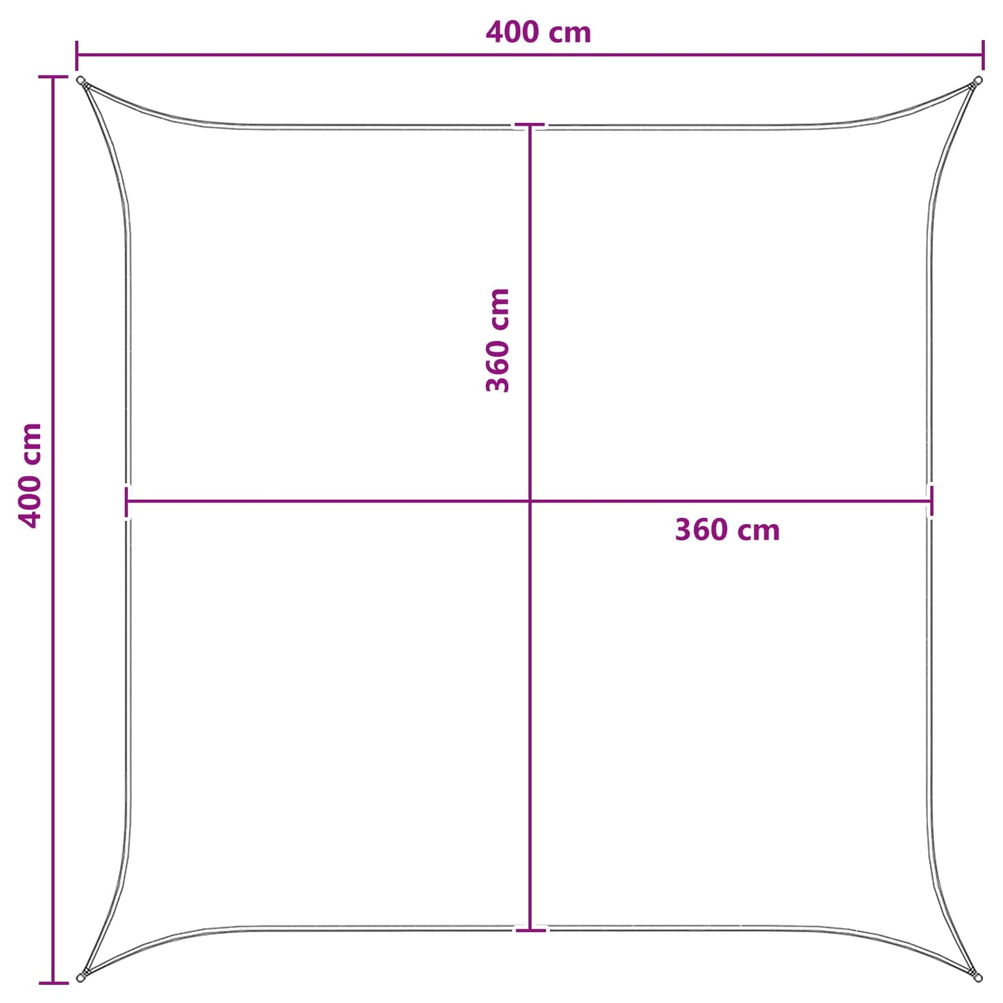 Solsejl Blå og Hvid 4 x 4 m HDPE