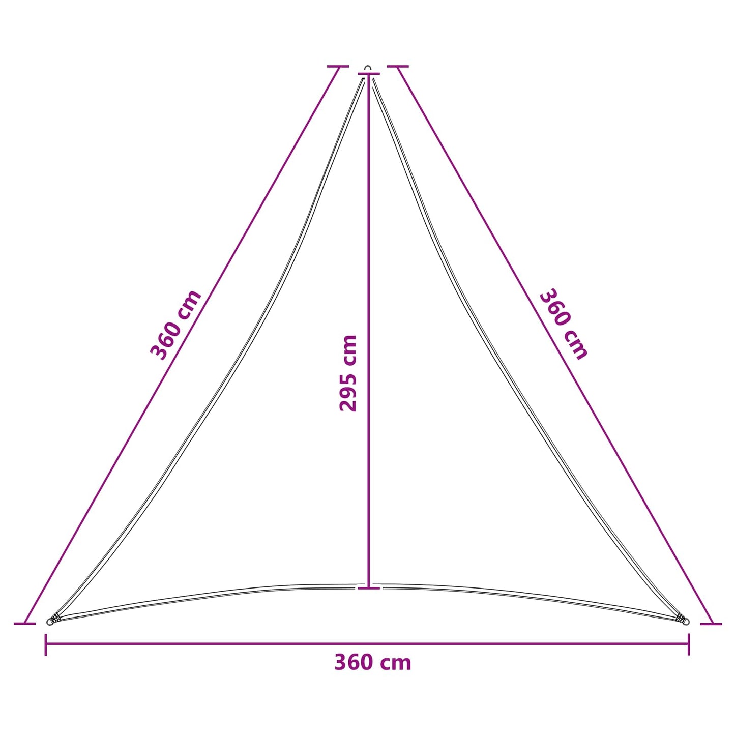 Solsejl Blå og Hvid 3,6 x 3,6 x 3,6 m HDPE