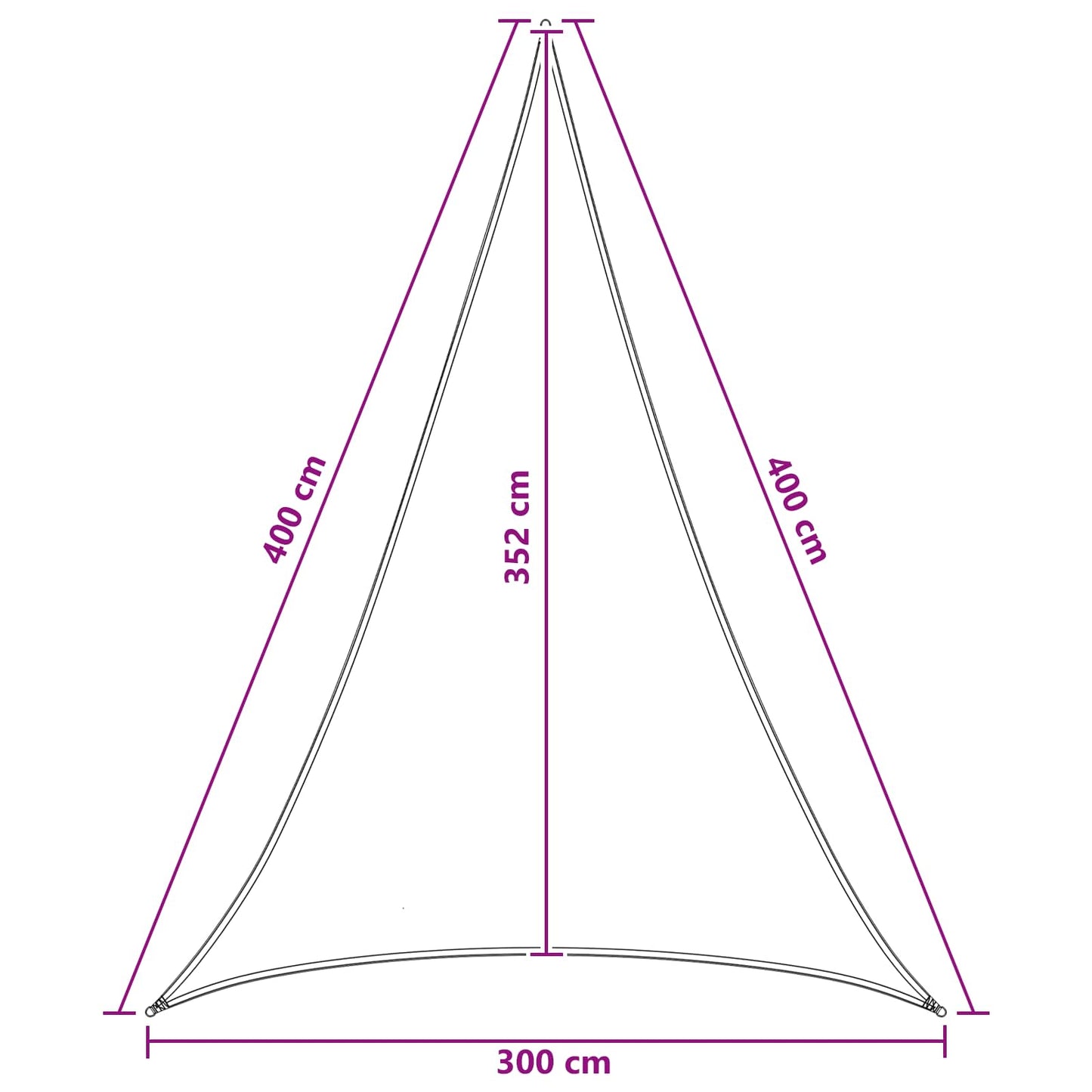 Solsejl Blå og Hvid 3 x 4 x 4 m HDPE