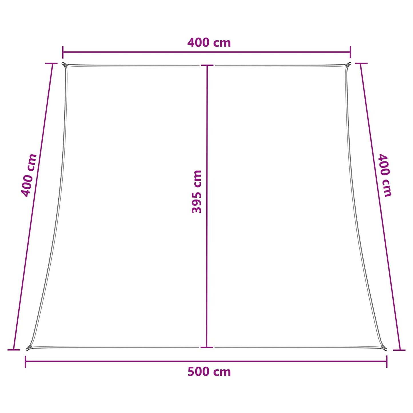 Solsejl Blå og Hvid 4 / 5 x 4 m HDPE