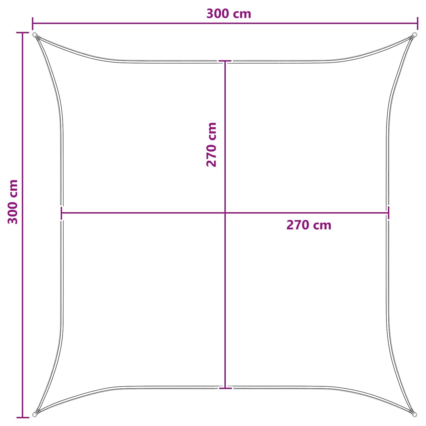 Solsejl Lys Grå og Hvid 3 x 3 m HDPE