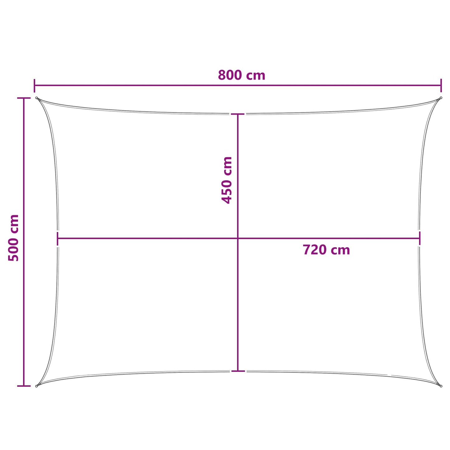 Solsejl Lys Grå og Hvid 5 x 8 m HDPE