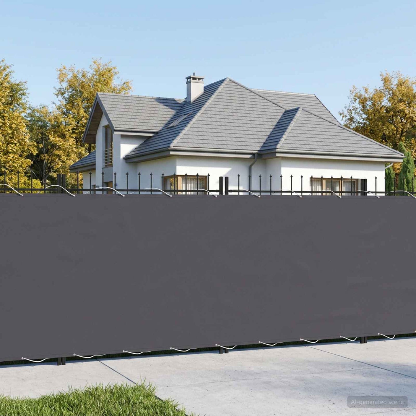 Balkon Afskærmning 150 x 1000 cm Stof med PU-belægning Antracit