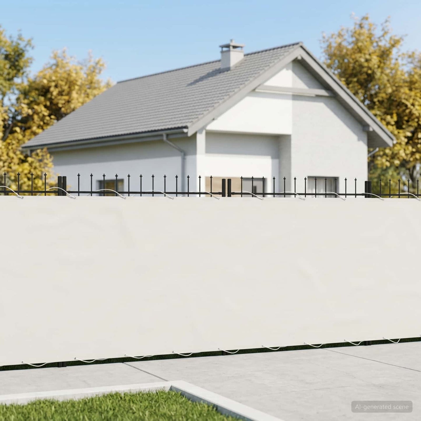 Balkon Afskærmning 150 x 200 cm Stof med PU-belægning Hvid