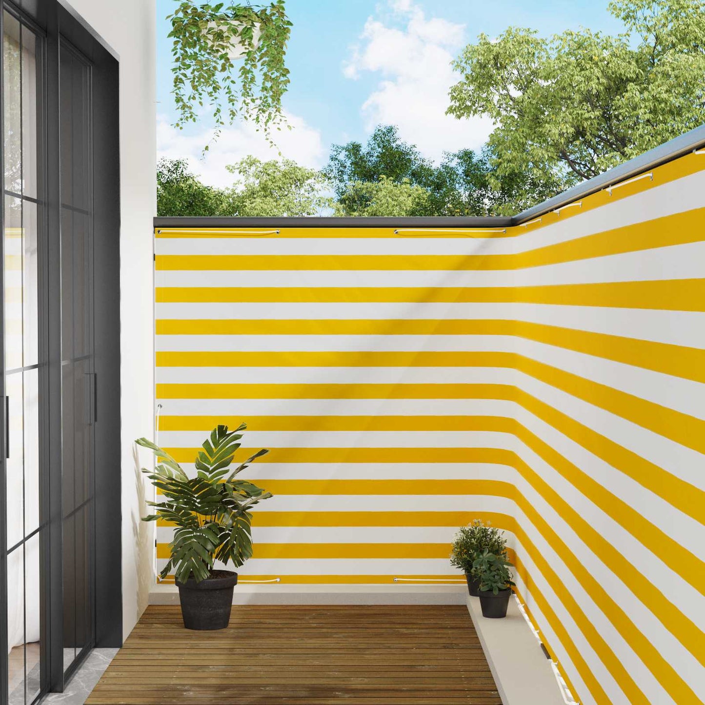 Balkon Afskærmning 150 x 200 cm Stof med PU-belægning
