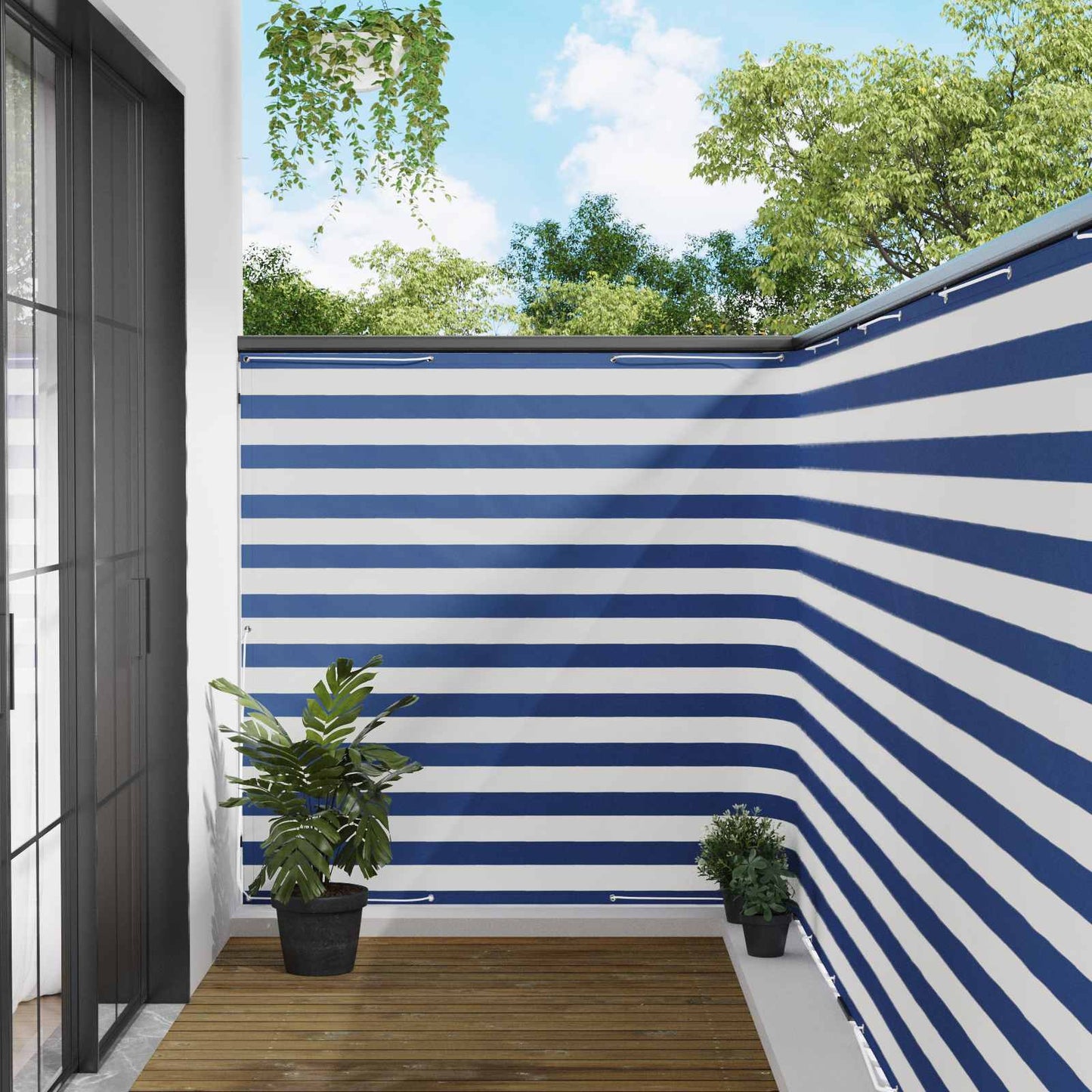 Balkon Afskærmning 150 x 400 cm Stof med PU-belægning