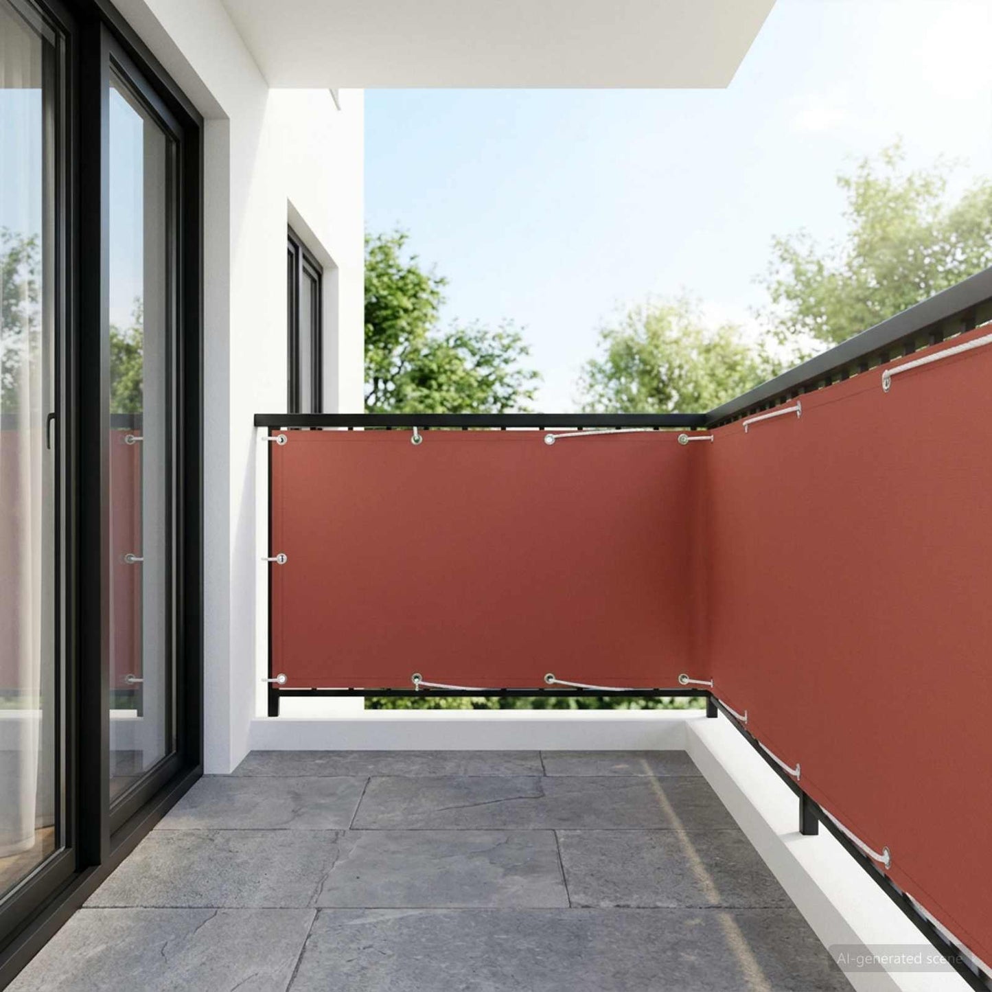 Balkon Afskærmning 150 x 300 cm Stof med PU-belægning