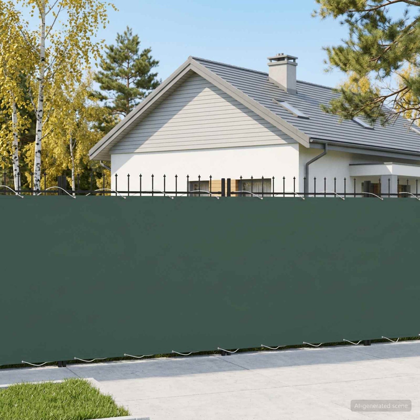 Balkon Afskærmning 200 x 400 cm Stof med PU-belægning Mørkegrøn