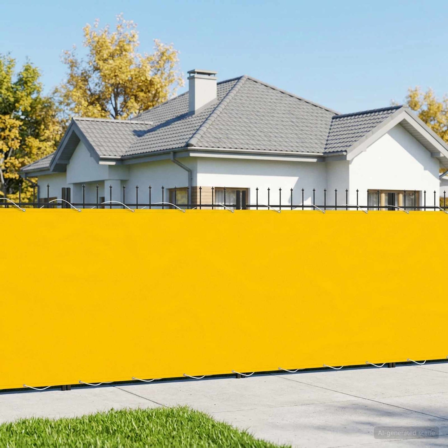 Balkon Afskærmning 150 x 200 cm Stof med PU-belægning Gul