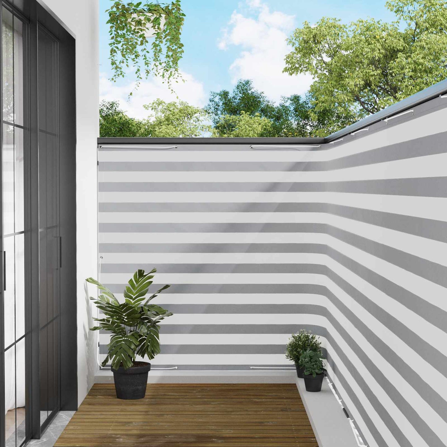 Balkon Afskærmning 150 x 1000 cm Stof med PU-belægning
