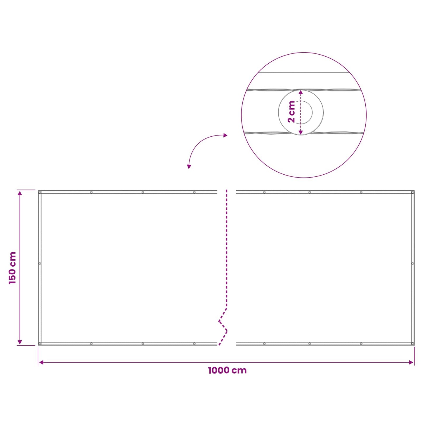 Balkon Afskærmning 150 x 1000 cm Stof med PU-belægning