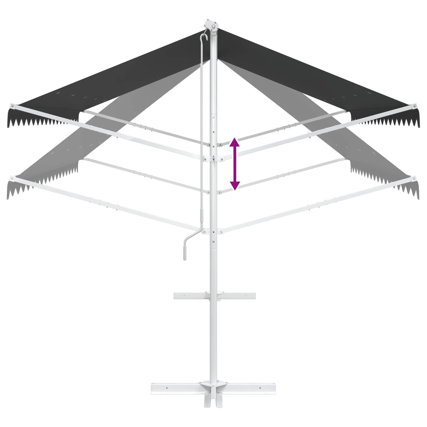 Fritstående markise 4 × 3 m Polyester Antracit