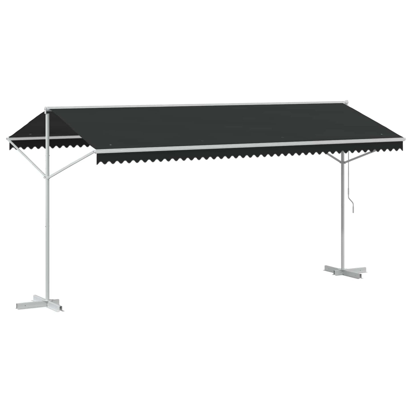 Fritstående markise Antracit 5 x 3 m Polyester