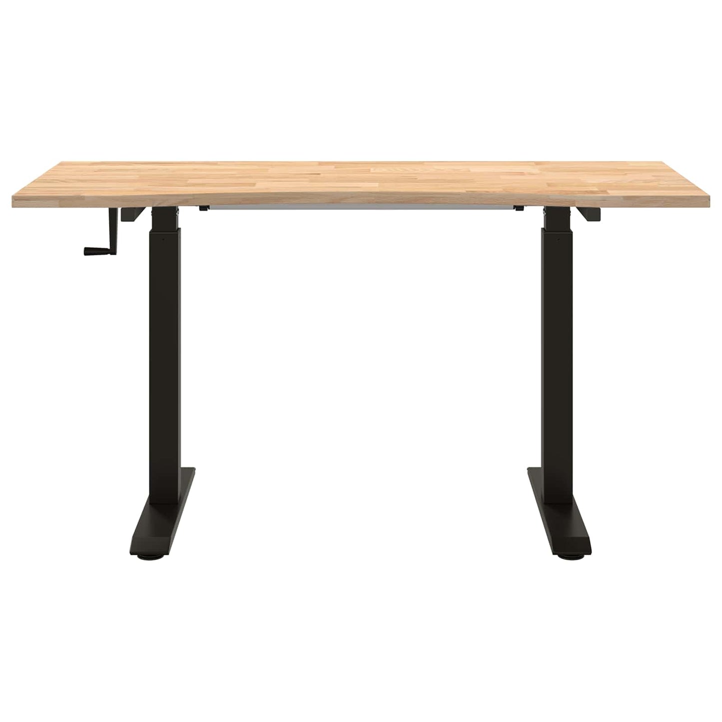 Bord med opbevaring Sort og naturlig 140 x 60 cm Massivt Eg Træ