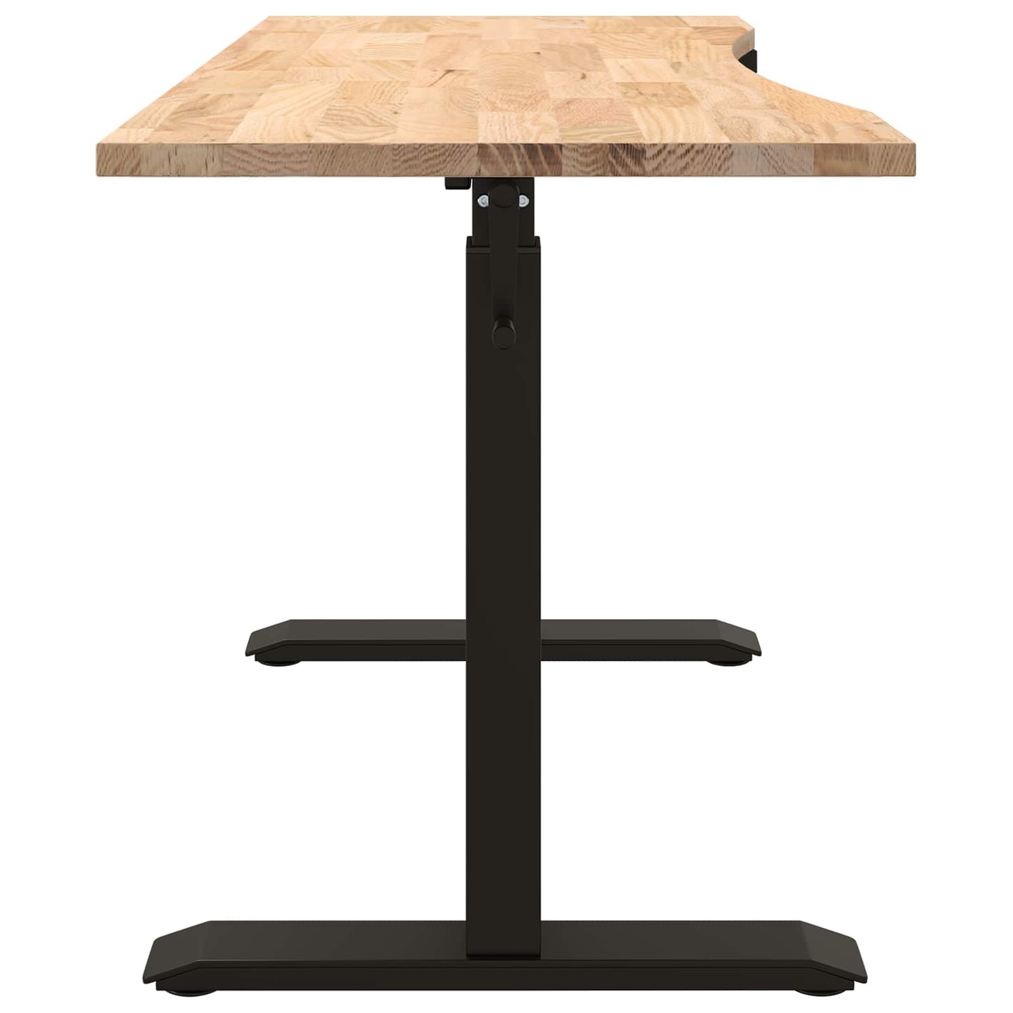 Bord med opbevaring Sort og naturlig 140 x 60 cm Massivt Eg Træ
