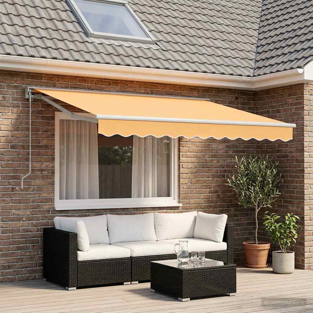 Udtrækkelig markise Sandfarvet 3,5 x 2 m Polyester og Aluminium