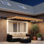 Manuel markise-ramme med LED-lys Sandfarvet 2,5 x 2 m