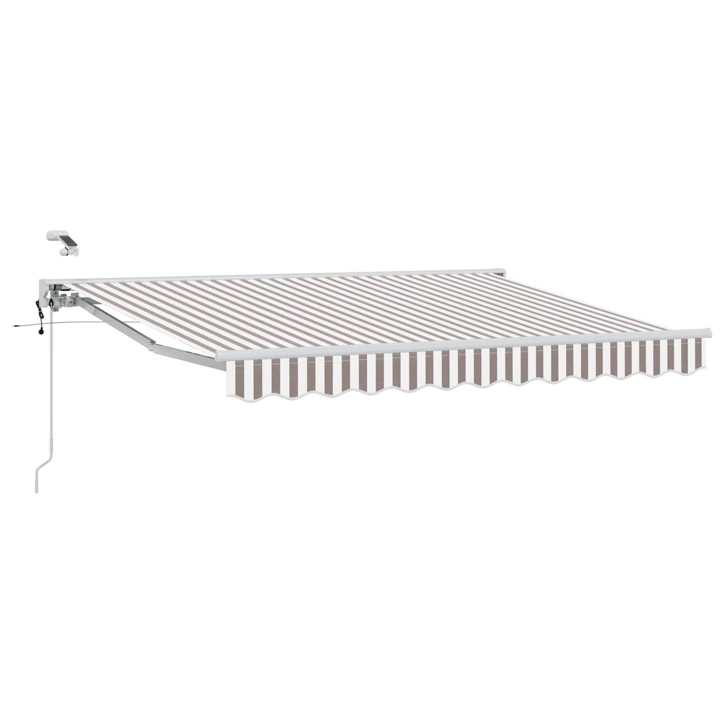 Elektrisk Utrækkelig Markise Lys Grå og Hvid 2,5 x 2 m