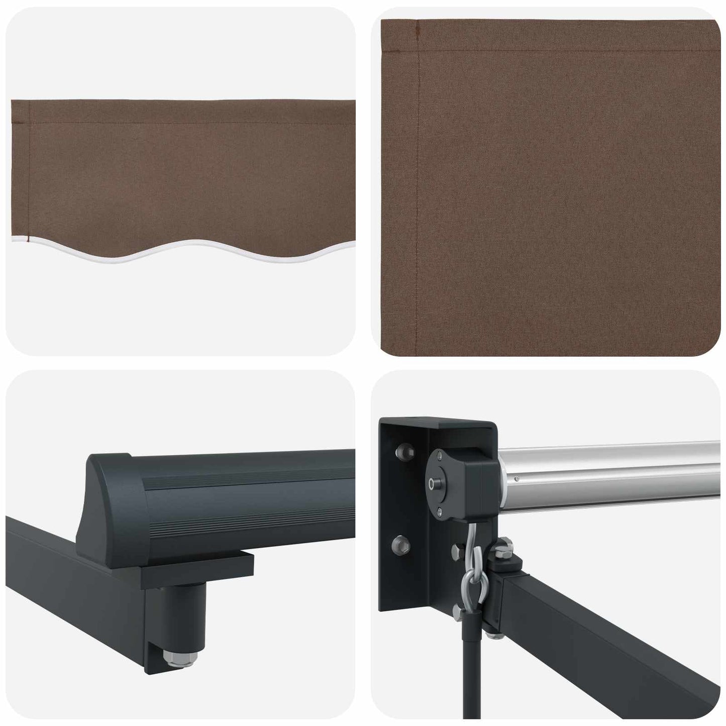Udtrækkelig markise Gråbrun 3 x 2 m 100% Polyester og Aluminium
